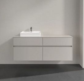 Тумба під раковину Villeroy&Boch Collaro 140х50 см ДСП м'який сірий C07400VK