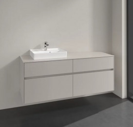 Тумба під раковину Villeroy&Boch Collaro 140х50 см ДСП м'який сірий C07400VK
