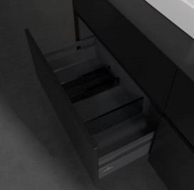 Тумба під раковину Villeroy & Boch Collaro 140х50 см МДФ чорний матовий лак C07400PD