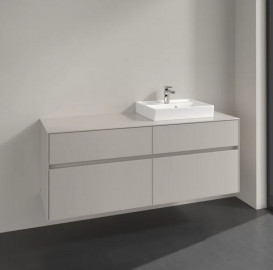 Тумба під раковину Villeroy&Boch Collaro 140х50 см ДСП м'який сірий C07500VK