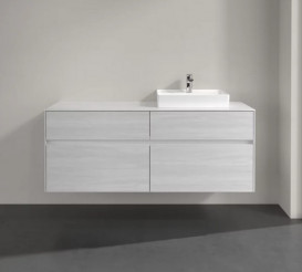 Тумба під раковину Villeroy&Boch Collaro 140х50 см ДСП біле дерево C07500E8