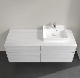 Тумба під раковину Villeroy&Boch Collaro 140х50 см ДСП біле дерево C07500E8