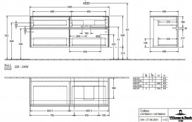 Тумба під раковину Villeroy&Boch Collaro 140х50 см ДСП біле дерево C07500E8