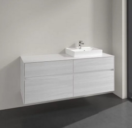 Тумба під раковину Villeroy&Boch Collaro 140х50 см ДСП біле дерево C07500E8