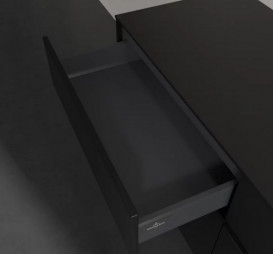 Тумба під раковину Villeroy & Boch Collaro 140х50 см МДФ чорний матовий лак C07500PD