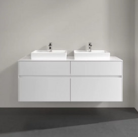 Тумба під раковину Villeroy & Boch Collaro 140х50 см МДФ глянсовий білий C07600DH