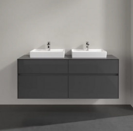 Тумба під раковину Villeroy&Boch Collaro 140х50 см МДФ глянсовий сірий C07600FP