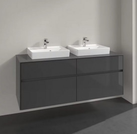 Тумба під раковину Villeroy&Boch Collaro 140х50 см МДФ глянсовий сірий C07600FP