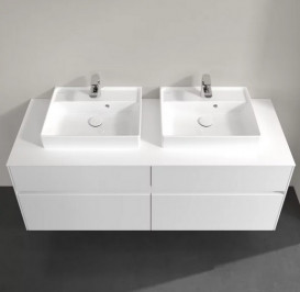 Тумба під раковину Villeroy&Boch Collaro 140х50 см ДСП білий матовий C07600MS