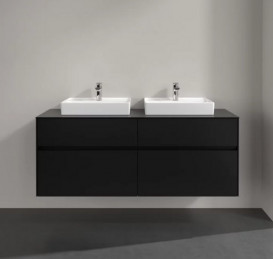 Тумба под раковину Villeroy & Boch Collaro 140х50 см МДФ черный матовый лак C07600PD