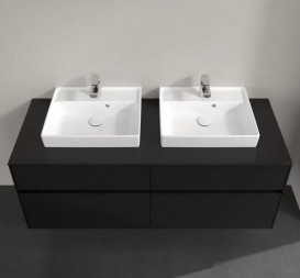 Тумба под раковину Villeroy & Boch Collaro 140х50 см МДФ черный матовый лак C07600PD