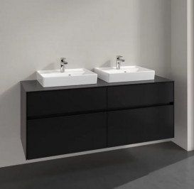 Тумба под раковину Villeroy & Boch Collaro 140х50 см МДФ черный матовый лак C07600PD
