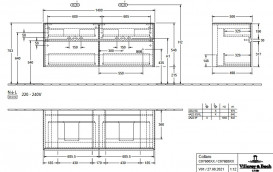 Тумба под раковину Villeroy & Boch Collaro 140х50 см ДСП каменный дуб C07600RK