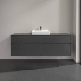 Тумба под раковину Villeroy & Boch Collaro 160х50 см МДФ глянцевый серый C07700FP