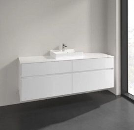 Тумба під раковину Villeroy&Boch Collaro 160х50 см ДСП білий матовий C07700MS