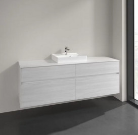 Тумба під раковину Villeroy&Boch Collaro 160х50 см ДСП біле дерево C07700E8