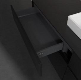 Тумба під раковину Villeroy&Boch Collaro 160х50 см МДФ чорний матовий лак C07700PD