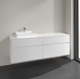 Тумба под раковину Villeroy & Boch Collaro 160х50 см МДФ глянцевый белый C07800DH