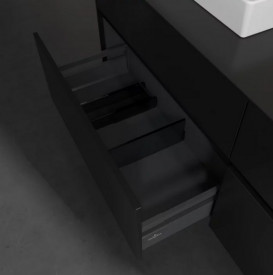 Тумба під раковину Villeroy&Boch Collaro 160х50 см МДФ чорний матовий лак C07800PD