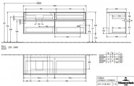 Тумба під раковину Villeroy&Boch Collaro 160х50 см МДФ чорний матовий лак C07800PD