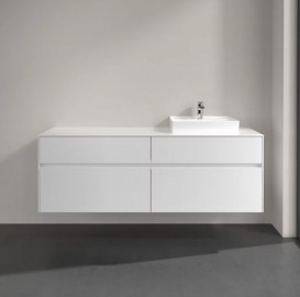 Тумба під раковину Villeroy&Boch Collaro 160х50 см МДФ глянсовий білий C07900DH