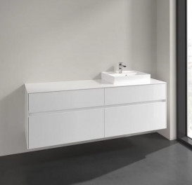 Тумба під раковину Villeroy&Boch Collaro 160х50 см МДФ глянсовий білий C07900DH