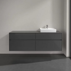 Тумба під раковину Villeroy&Boch Collaro 160х50 см МДФ глянсовий сірий C07900FP