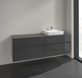 Тумба під раковину Villeroy&Boch Collaro 160х50 см МДФ глянсовий сірий C07900FP