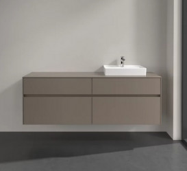 Тумба під раковину Villeroy & Boch Collaro 160х50 см ДСП сірий трюфель C07900VG