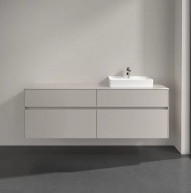 Тумба під раковину Villeroy&Boch Collaro 160х50 см ДСП м'який сірий C07900VK