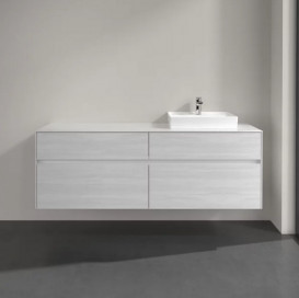 Тумба під раковину Villeroy&Boch Collaro 160х50 см ДСП біле дерево C07900E8