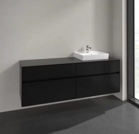 Тумба под раковину Villeroy & Boch Collaro 160х50 см МДФ черный матовый лак C07900PD