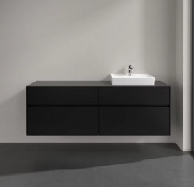Тумба под раковину Villeroy & Boch Collaro 160х50 см МДФ черный матовый лак C07900PD