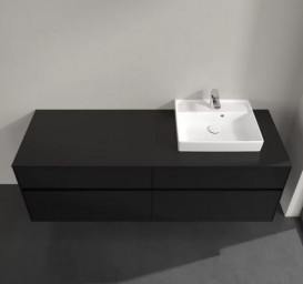 Тумба под раковину Villeroy & Boch Collaro 160х50 см МДФ черный матовый лак C07900PD