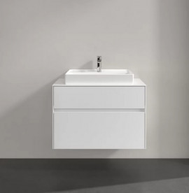 Тумба під раковину Villeroy&Boch Collaro 80х50 см МДФ глянсовий білий C08000DH