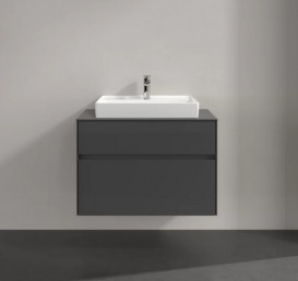 Тумба під раковину Villeroy & Boch Collaro 80х50 см МДФ глянсовий сірий C08000FP