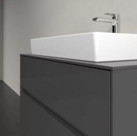 Тумба під раковину Villeroy & Boch Collaro 80х50 см МДФ глянсовий сірий C08000FP
