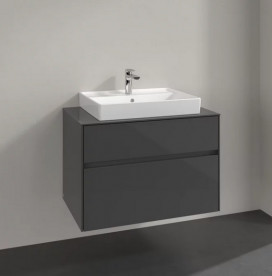 Тумба під раковину Villeroy & Boch Collaro 80х50 см МДФ глянсовий сірий C08000FP