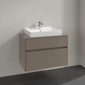 Тумба під раковину Villeroy & Boch Collaro 80х50 см ДСП сірий трюфель C08000VG