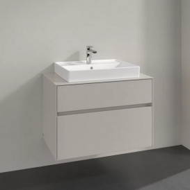 Тумба под раковину Villeroy & Boch Collaro 80х50 см ДСП мягкий серый C08000VK