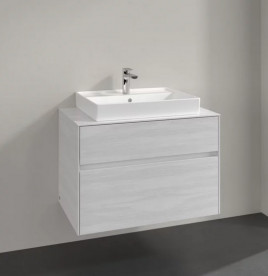 Тумба під раковину Villeroy&Boch Collaro 80х50 см ДСП біле дерево C08000E8