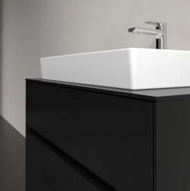 Тумба під раковину Villeroy&Boch Collaro 80х50 см МДФ чорний матовий лак C08000PD