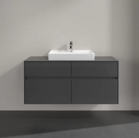 Тумба под раковину Villeroy & Boch Collaro 120х50 см МДФ глянцевый серый C08100FP