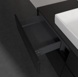 Тумба під раковину Villeroy&Boch Collaro 120х50 см МДФ чорний матовий лак C08100PD
