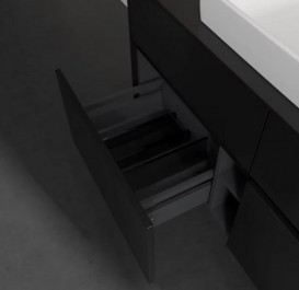 Тумба під раковину Villeroy&Boch Collaro 120х50 см МДФ чорний матовий лак C08100PD