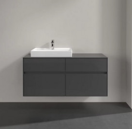 Тумба под раковину Villeroy & Boch Collaro 120х50 см МДФ глянцевый серый C08200FP