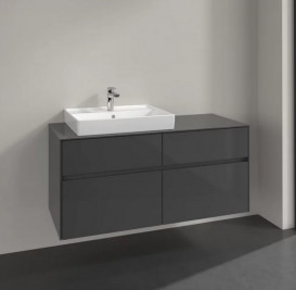 Тумба под раковину Villeroy & Boch Collaro 120х50 см МДФ глянцевый серый C08200FP