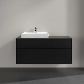 Тумба под раковину Villeroy & Boch Collaro 120х50 см МДФ черный матовый лак C08200PD