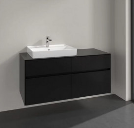 Тумба под раковину Villeroy & Boch Collaro 120х50 см МДФ черный матовый лак C08200PD