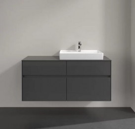 Тумба под раковину Villeroy & Boch Collaro 120х50 см МДФ глянцевый серый C08300FP
